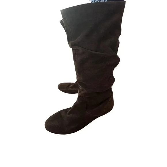 Colin Stuart Brown Suede Slouchy Below The Knee‎ Mid Calf Fall Winter Boots 8.5 - Picture 1 of 3